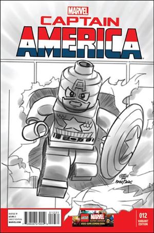 Captain America (2013) issue 12-C Leonel Castellani 1:100 LEGO Sketch Cover