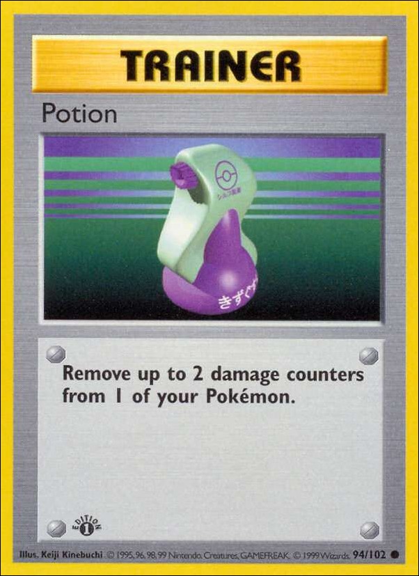 Pokemon (Base Set) card 94/102 Potion (1st Edition) - Shadowless
