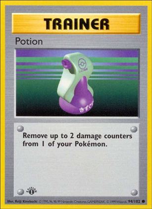 Pokemon (Base Set) card 94/102 Potion (1st Edition) - Shadowless