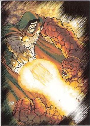 Marvel Heroes and Villains (Base Set) card 18 Thing vs Dr. Doom