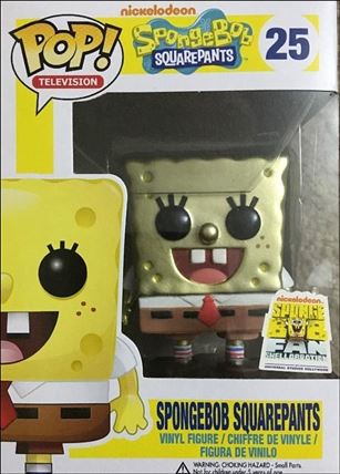 POP! Television figure 25-D Spongebob Squarepants (Metallic) Fan Celebration