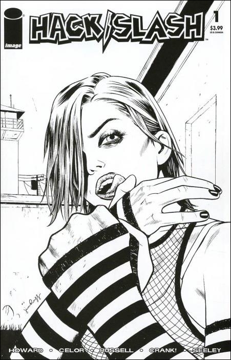 Hack/Slash: Resurrection issue 1-D Jim Rugg Walking Dead #23 Tribute B/W Cover