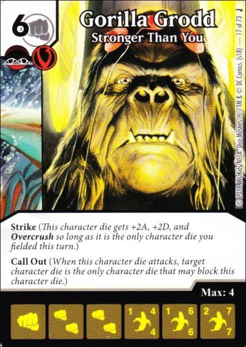 DC Comics Dice Masters Justice card 17 Gorilla Grodd: Stronger Than You