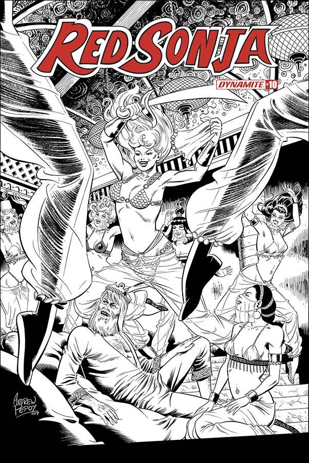 Red Sonja (2019) issue 10-O Andrew Pepoy 1:50 Black & White Cover