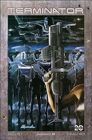 Terminator (2024) issue 4-Q Alex Ross Burning Earth Foil 1:5 Cardstock Cover