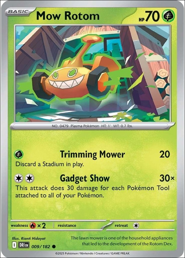 Pokemon: Scarlet & Violet - Destined Rivals card 009/182 Mow Rotom
