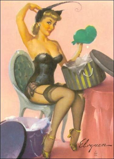 Elvgren's Calendar Pinups (Base Set) card 13 Time For Decision