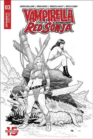 Vampirella / Red Sonja issue 3-K Frank Cho 1:20 Black & White Cover