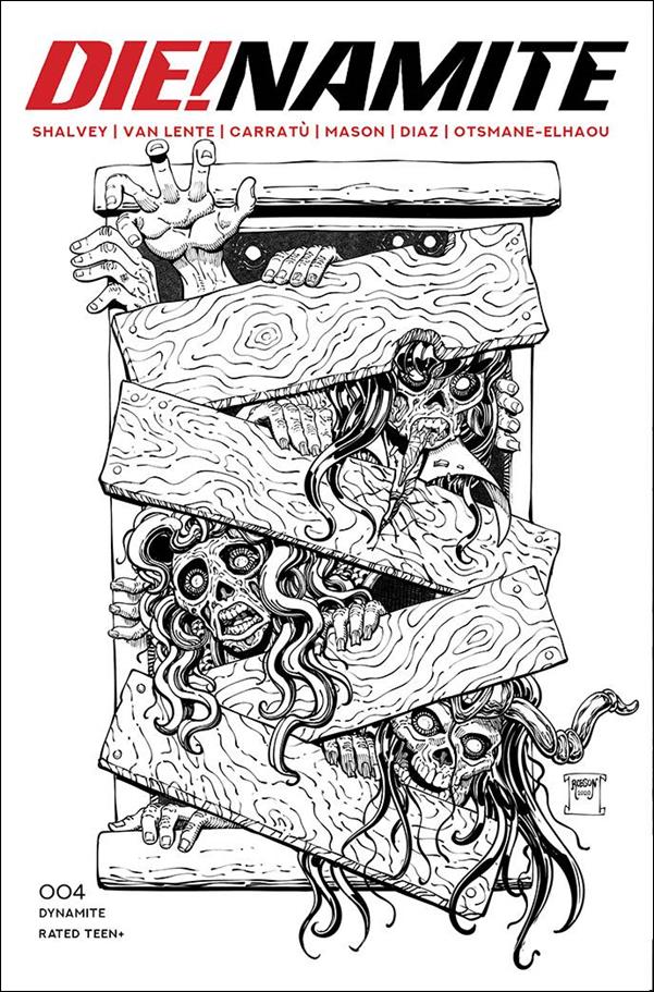 Die!namite issue 4-N Will Robson 1:11 Black & White Cover