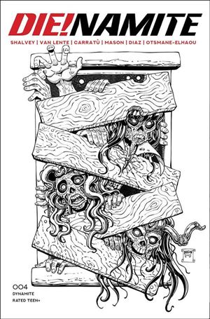 Die!namite issue 4-N Will Robson 1:11 Black & White Cover
