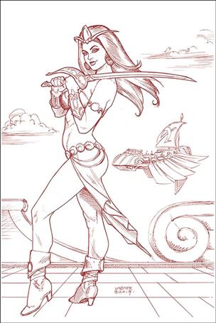 Dejah Thoris (2019) issue 4-U Joseph Michael Linsner Red Line Art Cover
