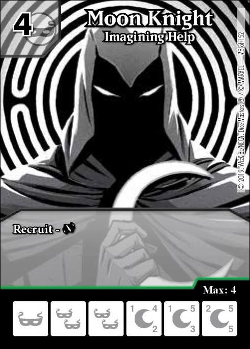 Marvel Dice Masters  Avengers Infinity Gauntlet card 78 Moon Knight: Imagining Help