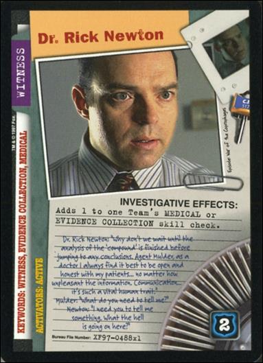 X-Files: 101361 (Base Set) card XF97-0488x1 Dr. Rick Newton