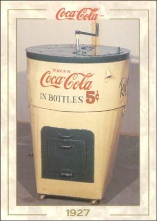Coca-Cola Collection Series 1 (Base Set) card 29 Early Cooling Machine