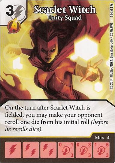 Marvel Dice Masters Uncanny X-Men  card 114 Scarlet Witch: Unity Squad