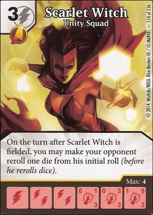 Marvel Dice Masters Uncanny X-Men  card 114 Scarlet Witch: Unity Squad