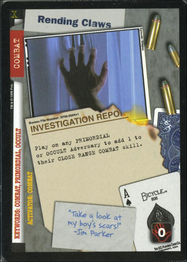 X-Files: Premiere Edition (Base Set) card XF96-0004v1 Rending Claws