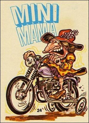Silly Cycles (Base Set) card 24-C Mini  Mama (Motorcycle on Back Going L to R)