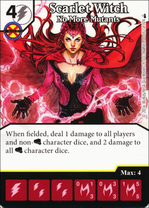 Marvel Dice Masters Deadpool card 111 Scarlet Witch: No More Mutants