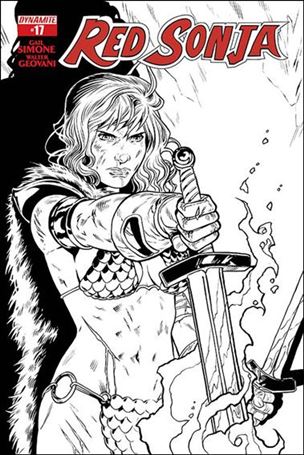 Red Sonja (2013) issue 17-E Rebekah Isaacs 1:25 Black & White Cover