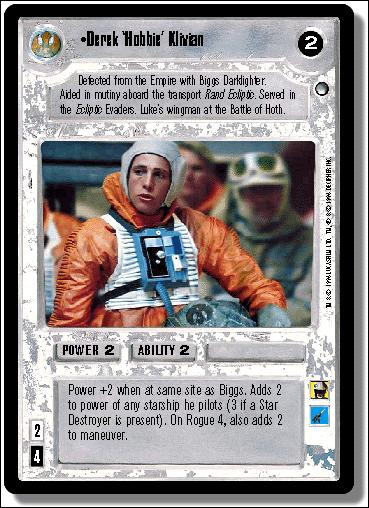 Star Wars: Hoth Limited (Base Set) card 92 Derek 'Hobbie' Klivian