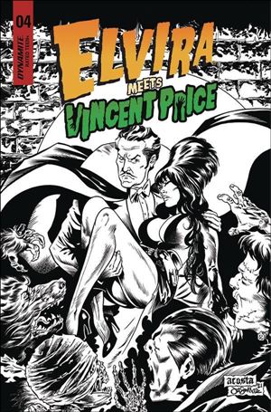 Elvira Meets Vincent Price issue 4-G Dave Acosta 1:25 Line Art Cover