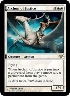 Magic the Gathering: Eventide (Base Set) card 1 Archon of Justice
