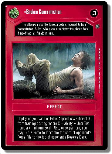 Star Wars: Dagobah Limited (Base Set) card 27 Broken Concentration