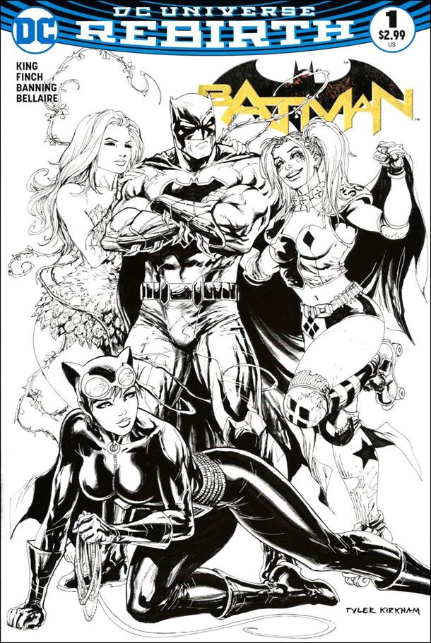 Batman (2016) issue 1-TQ Tyler Kirkham Hastings B&W Cover