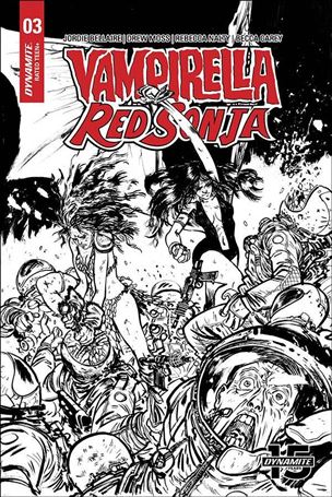 Vampirella / Red Sonja issue 3-P Daniel Warren Johnson 1:50 Black and White Cover