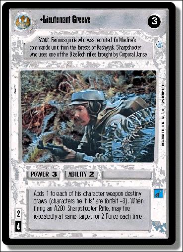 Star Wars: Endor Limited (Base Set) card 117 Lieutenant Greeve