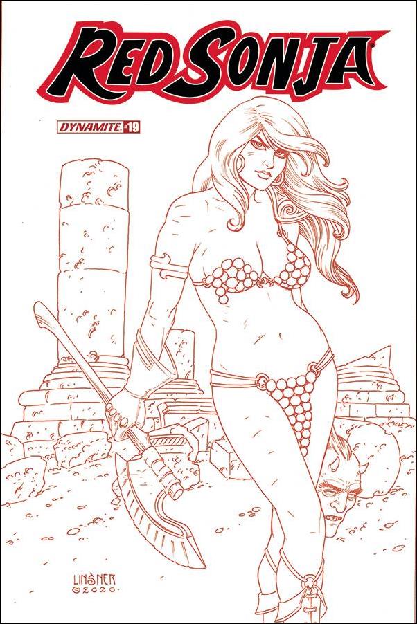 Red Sonja (2019) issue 19-M Joseph Michael Linsner 1:25 Red Line Art Cover