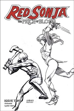 Red Sonja: Price of Blood issue 2-L Joseph Michael Linsner 1:30 Black & White Cover