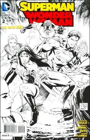 Superman/Wonder Woman issue 2-E Tony Daniel 1:100 Black and White Cover