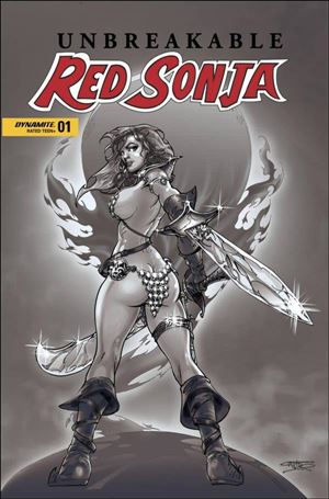 Unbreakable Red Sonja issue 1-K Roberto Castro Black and White 1:7 Cover