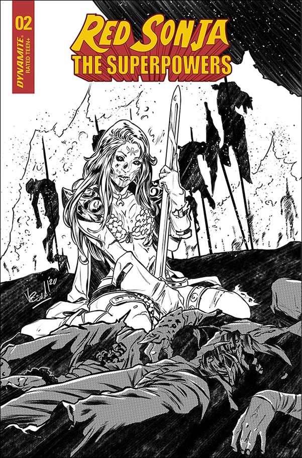 Red Sonja: The Superpowers issue 2-P Vincenzo Federici 1:35 Black & White Cover