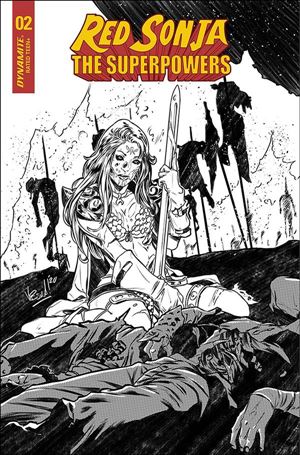 Red Sonja: The Superpowers issue 2-P Vincenzo Federici 1:35 Black & White Cover