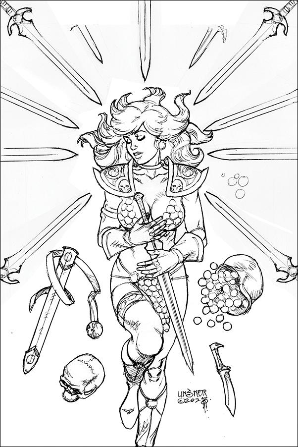 Savage Red Sonja issue 2-H Joseph Michael Linsner 1:15 Virgin Line Art Cover