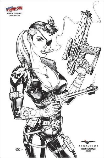 Grimm Fairy Tales (2016) issue 9-J Michael Dooney NYCC Cosplay B&W Cover 1/100