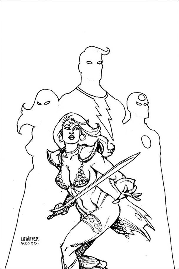 Red Sonja: The Superpowers issue 1-T Joseph Michael Linsner 1:40 B&W Virgin Cover