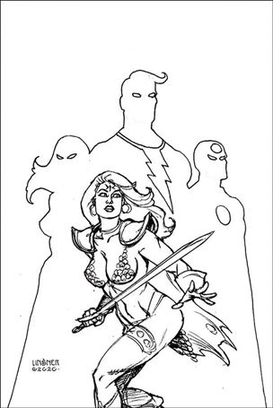 Red Sonja: The Superpowers issue 1-T Joseph Michael Linsner 1:40 B&W Virgin Cover