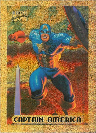 1994 Marvel Masterpieces (Holofoil Subset) card 1-B Captain America (Bronze Foil)