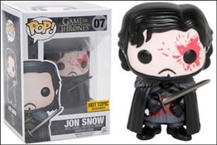 POP! Game of Thrones figure 7-C Jon Snow Bloody Hot Topic Exclusive