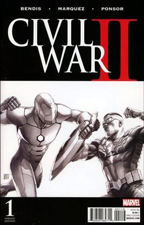 Civil War II issue 1-I Steve McNiven 1:200 Sketch Cover