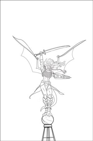 Gargoyles: Demona (2025) issue 1-O Frank Paur B&W Virgin 1:15 Cover