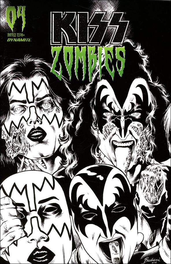 Kiss Zombies issue 4-L Rodney Buchemi 1:30 Black & White Cover