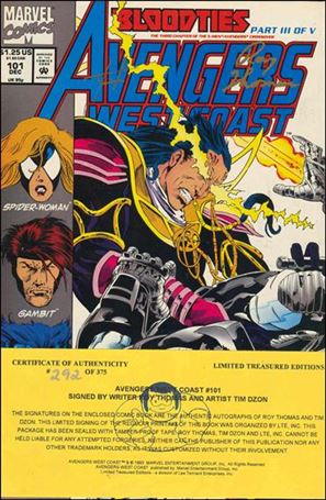 Avengers West Coast issue 101-C Limited Treasured (Signed by Thomas & Dzon) 1/375