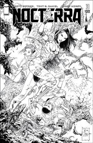 Nocterra issue 3-D Tony Daniel Group 1:10 Black & White Cover