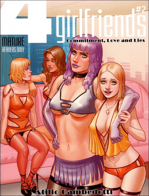 4 Girlfriends issue 2-B "Pink Couch" Cover