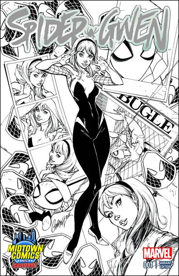 Spider-Gwen (2015/04) issue 1-XN J. Scott Campbell Midtown Comics B&W Cover